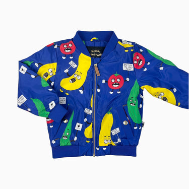 Veste style bombers marine 'fruits' 104-110CM 4-5Y