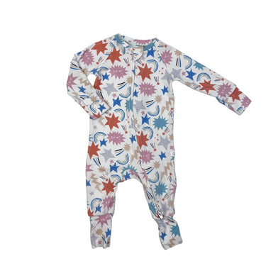 Pyjama blanc 'rainbow et étoiles' en tencel 3-6M