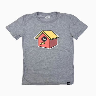 T-shirt gris 'cabane oiseau' 9-10Y