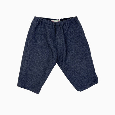 Pantalon anthracite à pois marine en laine et poly 12M