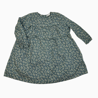 Robe verte fleurs dorées 5Y