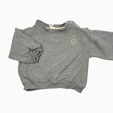 Pull gris coton ouaté bio 3-6M
