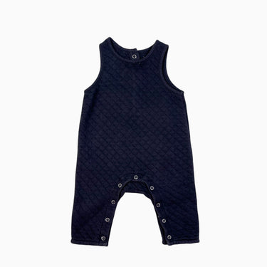 Combi charcoal-indigo matelassée en coton bio 0-3M