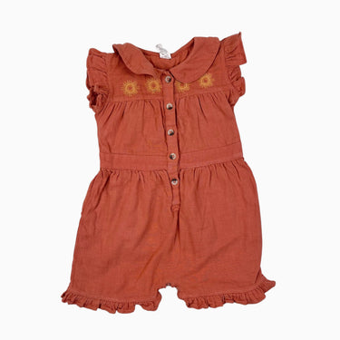Combi short orange avec soleils brodés 18-24M