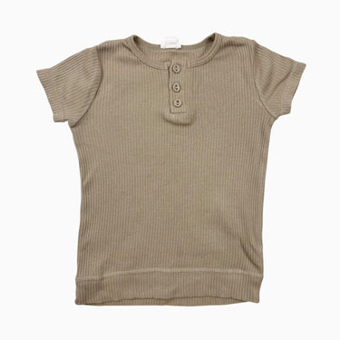 T-shirt vert d'eau en coton bio et modal cotelé 3Y
