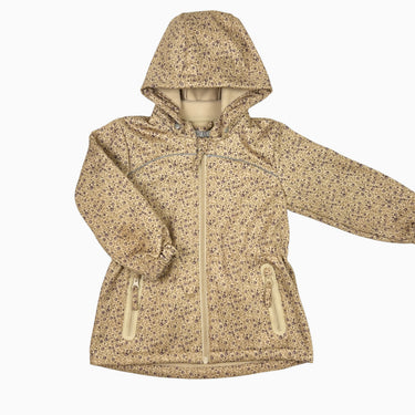 Manteau jaune fleuri capuchon 4Y