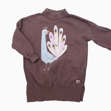 Robe tunique marron 'paon' 3Y