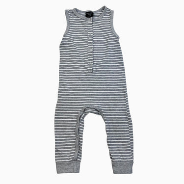 Combi grise sans manche à rayures 12-18M