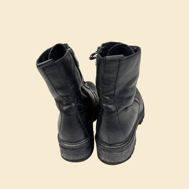 Bottines noires en cuir pour femmes 7.5US