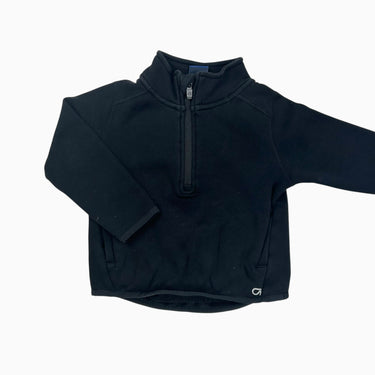 Pull demi-zip noir doublé en peluche 3Y