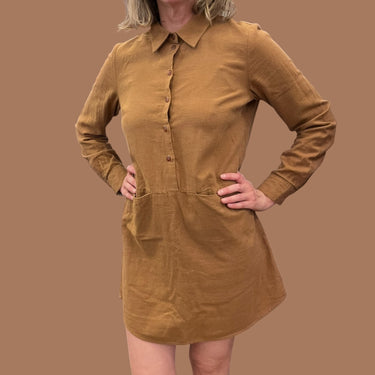 Robe noisette en flannelle de coton pour femmes M