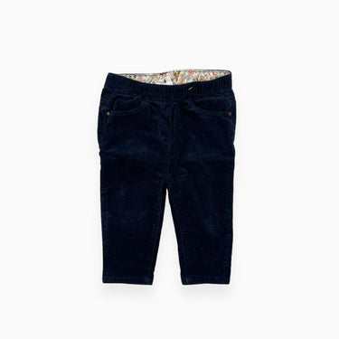 Pantalon marine en corduroy extensible 12M