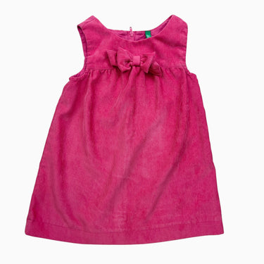 Robe à noeud fushia en corduroy 18-24M