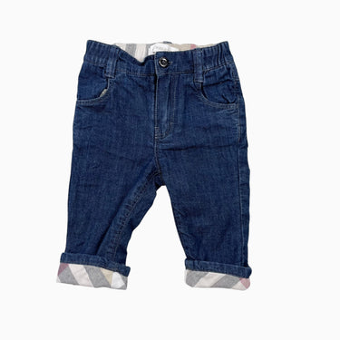 Pantalon chambray en coton avec revert à carreaux 3M