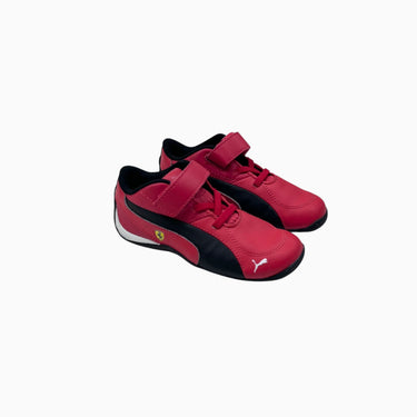 Sneakers rouge en cuir à logo ferrari 10US