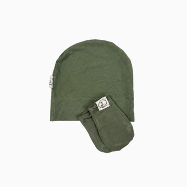 Bonnet avec mitaines eucalyptus 3-6M