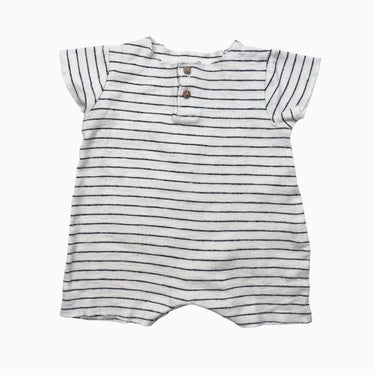 Combi short crème à rayures grises 6M