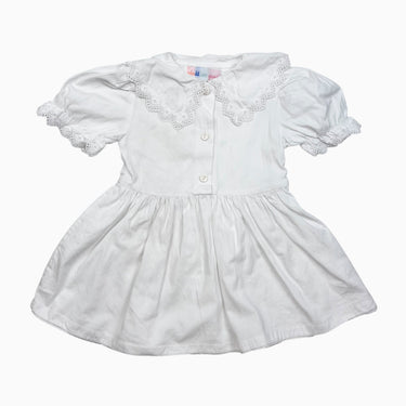 Robe vintage blanche en coton avec dentelle 18-24M