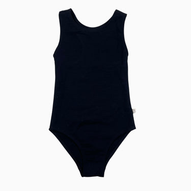 Maillot noir en laine de mérinos et élastanne 5-6Y