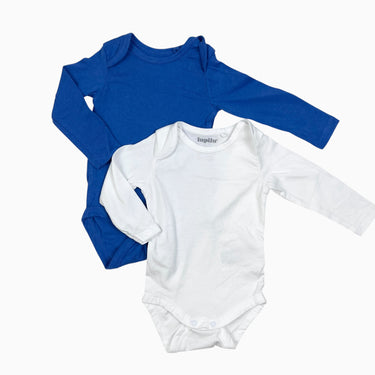 Duo de cache-couche blanc et bleu 2-6M