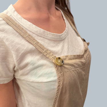 Salopette sable en lin fait au É-U pour femmes XS