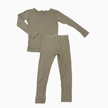 Ensemble chandail et legging menthe en coton bio et modal cotelé 3Y