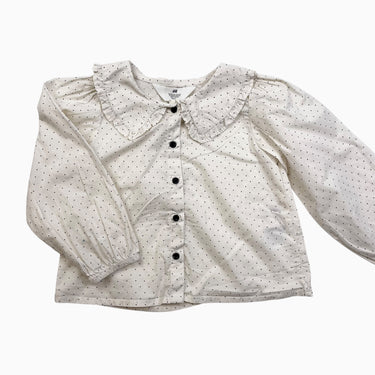 Blouse à col claudine à pois 5-6Y