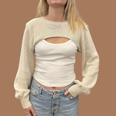 Pull avec camisole intégré en coton et acrylique pour femmes M