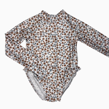 Maillot blanc fleuri latté 8-9Y