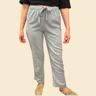 Pantalon bleu en soie 'raw' pour femmes S