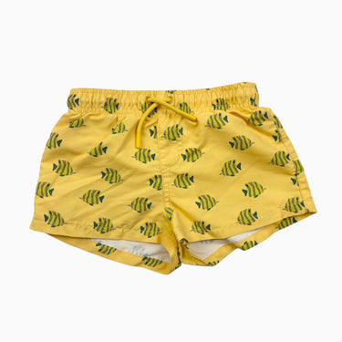Maillot avec filet intégré jaune 'poissons' 3-4Y