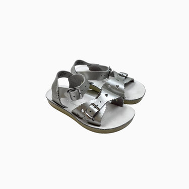 Sandales argentées en cuir 7US