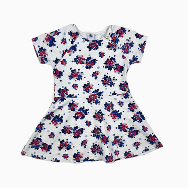 Robe blanche à motifs rouges et bleus 4Y