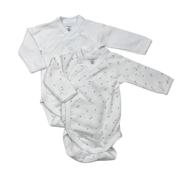 Duo de cache-couches kimono blanc et étoiles 1M