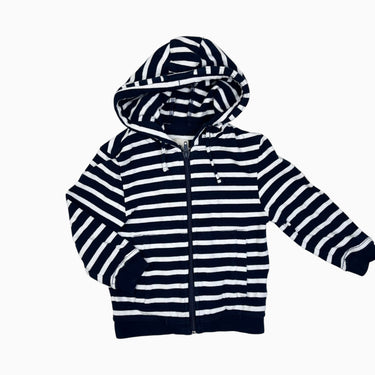 Veste à capuchon marine à rayures 2Y