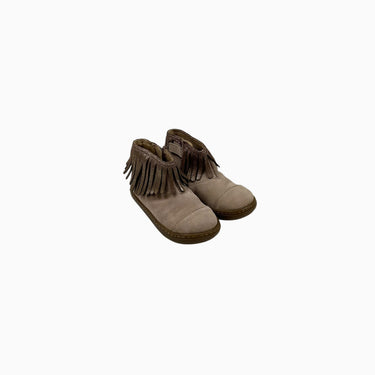 Bottines vieux-roses avec franges 24EU