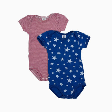 Duo de cache-couche à rayures rouge et étoiles 24M