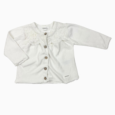 Cardigan blanc avec broderie en coton 68CM (6m)