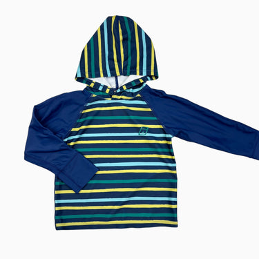 Haut de maillot marine à rayures avec capuchon 4Y