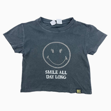 T-shirt acier légèrement cropped 'Smiley' 9-10Y