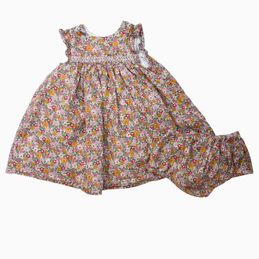 Robe fleurie à smock avec bloomer 18M