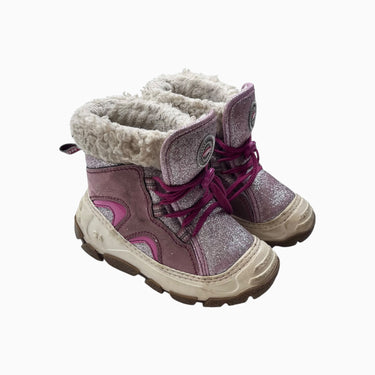 Bottes d'hivers roses paillettés à élastiques doublées 25-26EU