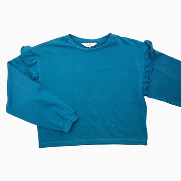 Pull émeraude avec volants 10-12Y