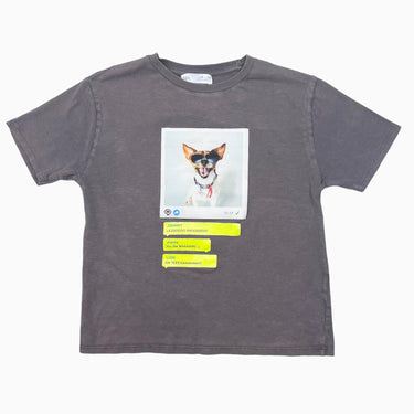 T-shirt anthracite 'chien' 8Y