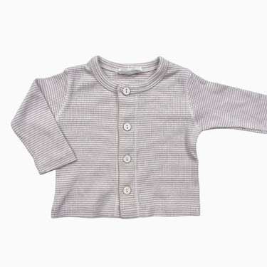 Cardigan à fines rayures roses pales 1M