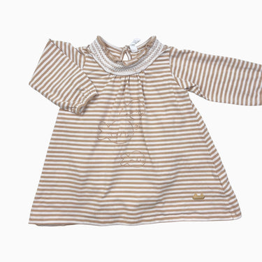 Robe avec cache-couche intégré à rayures 'poissons' 9-12M