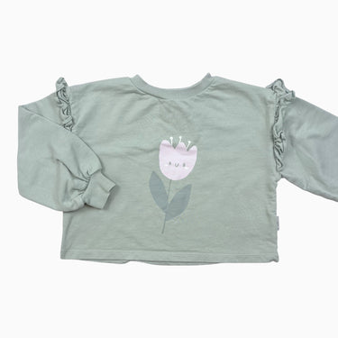 Pull cropped menthe 'tulipe' 3Y