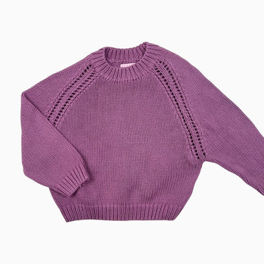 Pull violet en tricot de coton 2-3Y