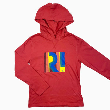 Pull à capuchon rouge vif 'RL' 6Y
