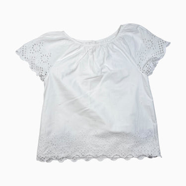 Blouse blanche avec broderie anglaise XL 12-13Y